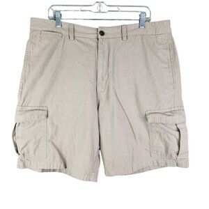Men's Beige Chaps Cargo Shorts 100% Cotton Casual Wear 9.5" Inseam Size 40